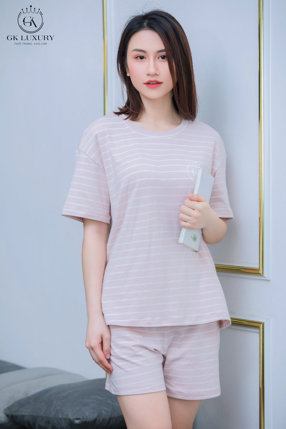 Bộ cotton modal áo cộc quần đùi GK